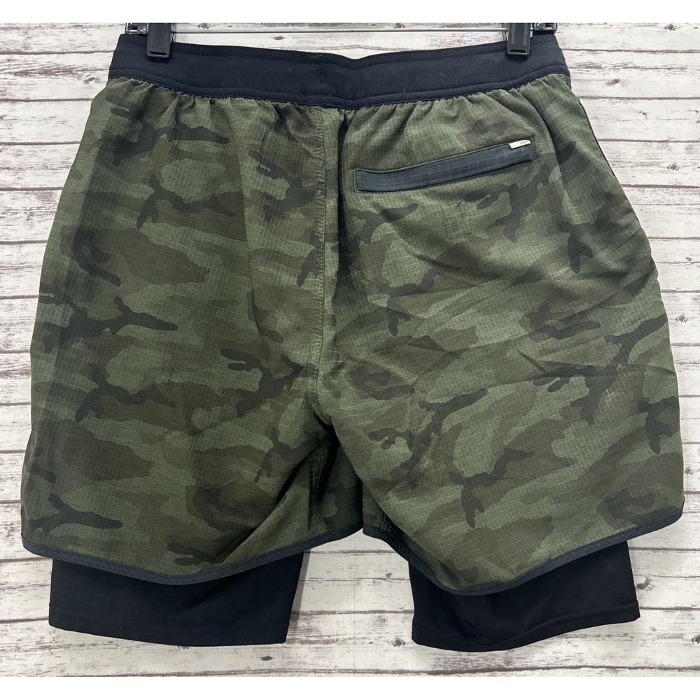 Vuori Stockton Shorts Mens L Camo Green Compression Lined Athletic Drawstring 6" - Picture 3 of 9
